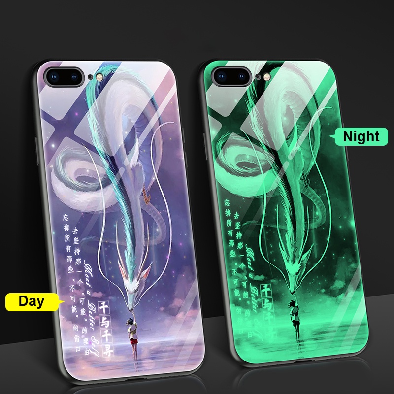 Ốp Lưng Hoạt Hình Dạ Quang For iPhone 13 iPhone 11 iPhone 12 12 Pro Max iPhone 6 6s 6 Plus 6s Plus iPhone 7 Plus 8 Plus Spirited Away Anime Night Glow Fashion Casing