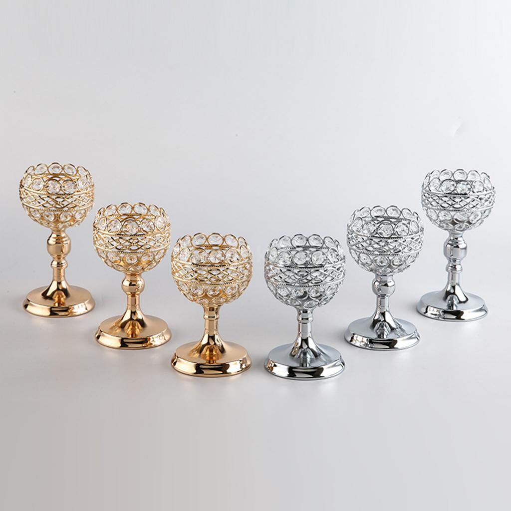 Giá Đỡ Đèn Cầy Bằng Sắt Màu Vàng Pha Lê Sang Trọng Trang Trí Nhà Thờ / Văn Phòng Yoyoyo01