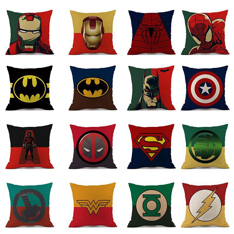 【Ready Stock】Vỏ áo gối hình siêu anh hùng Avengers trang trí ghế sofa