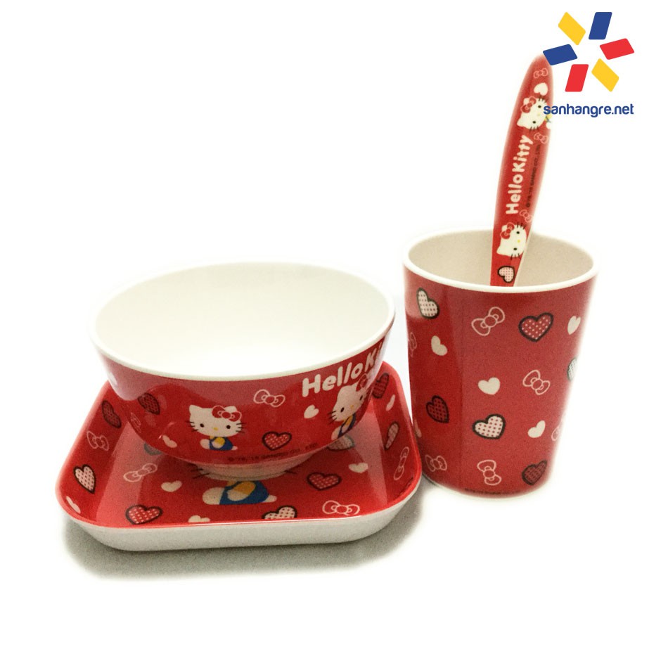 Bộ đồ dùng ăn hoạt hình chó Stitch, Doraemon, Mickey, Minions, Hellokitty cho bé hàng xuất Nhật (giao ngẫu nhiên)