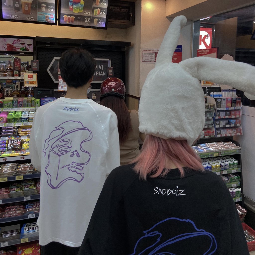 Áo thun dài tay Sadboiz Story form rộng unisex vải cotton logo thêu full tag, áo sweater nam nữ phong cách Ulzzang