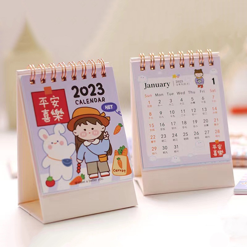 Lịch để bàn mini 2022 dùng để lên kế hoạch họa tiết hoạt hình sáng tạo quà tặng dành cho học sinh