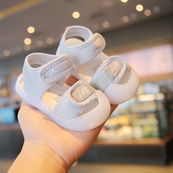 Sandal tập đi đế mềm AB quai dán tiện lợi siêu mềm cho bé trai bé gái full size 15-25