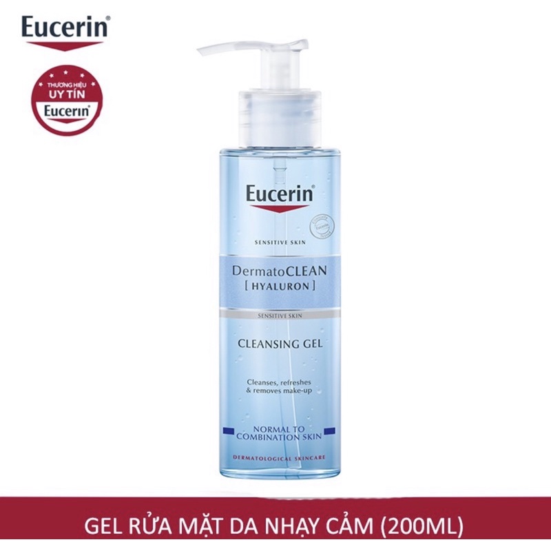 Eucerin DermatoCLEAN Hyaluron Cleansing Gel Rửa Mặt Tươi Mát (200ml)
