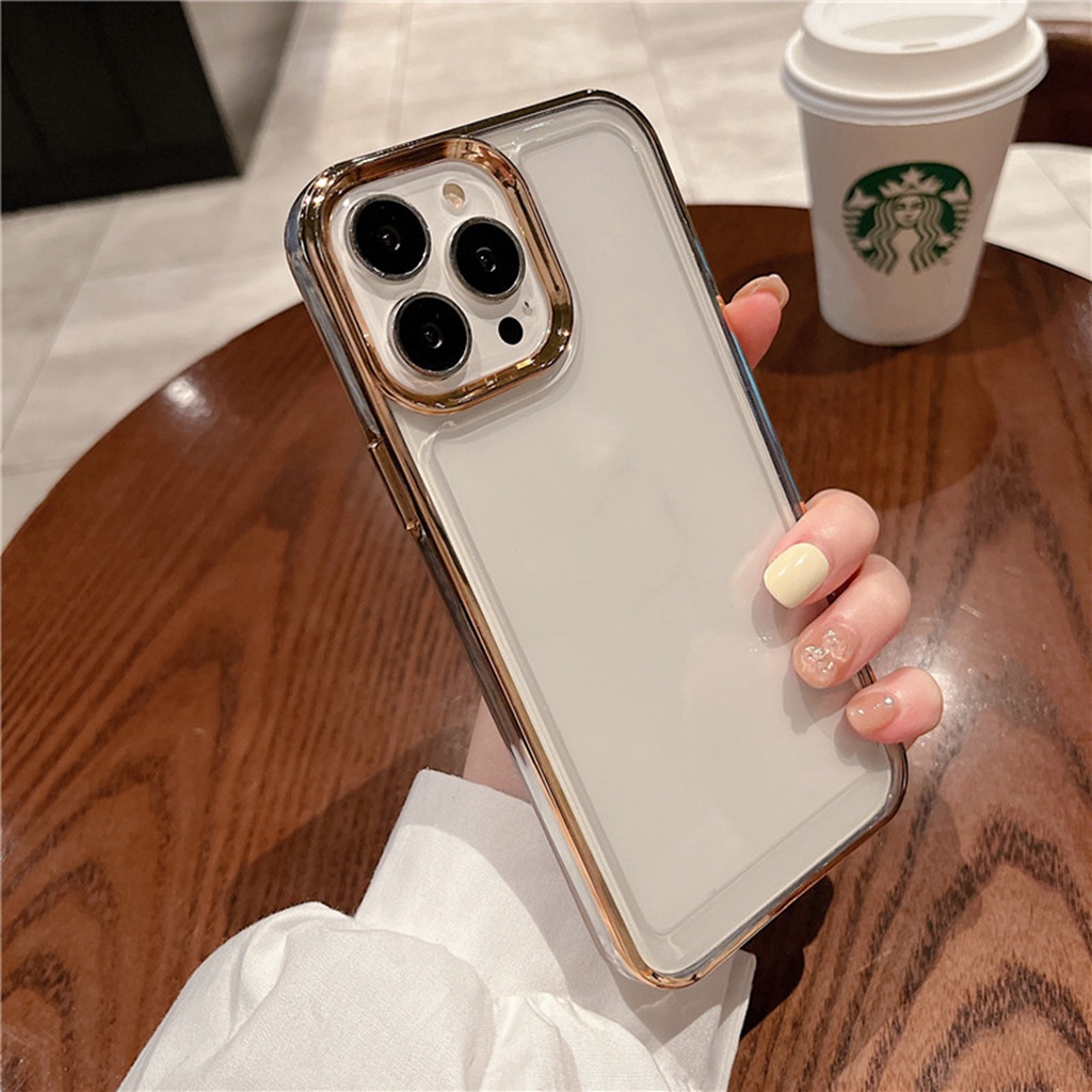 Ốp Điện Thoại Trong Suốt Chống Sốc Mạ Sang Trọng Cho iPhone 13 12 11 Pro MAX XS MAX XR X 7+ 8 Plus