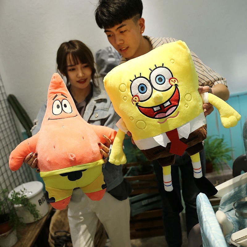 ☂Búp bê sang trọng SpongeBob Pie Star Đồ chơi Gối Ragdoll Phim hoạt hình Cô gái Quà tặng sinh nhật sáng tạo