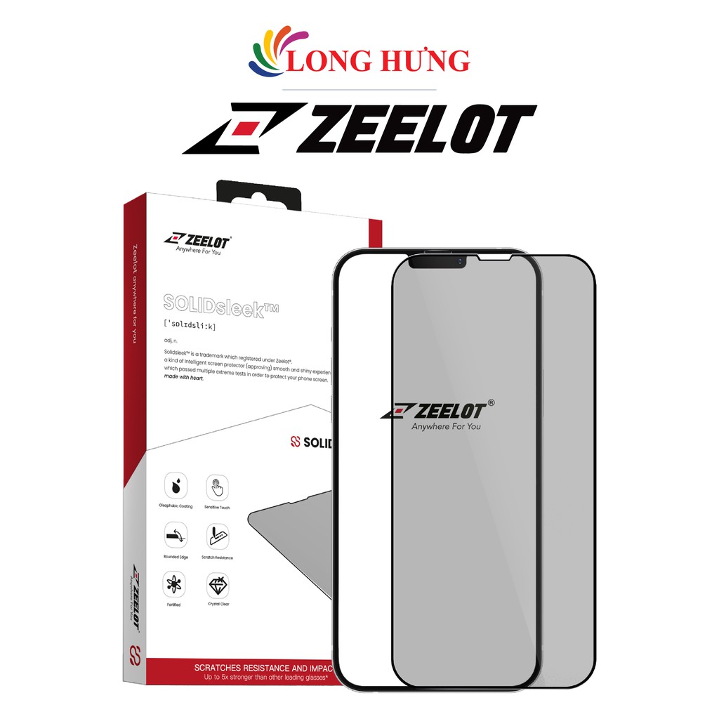 Dán màn hình cường lực Full viền chống nhìn trộm Zeelot iPhone 12 Pro Max/13 Mini/13/13 Pro/13 Pro Max - Hàng chính hãng