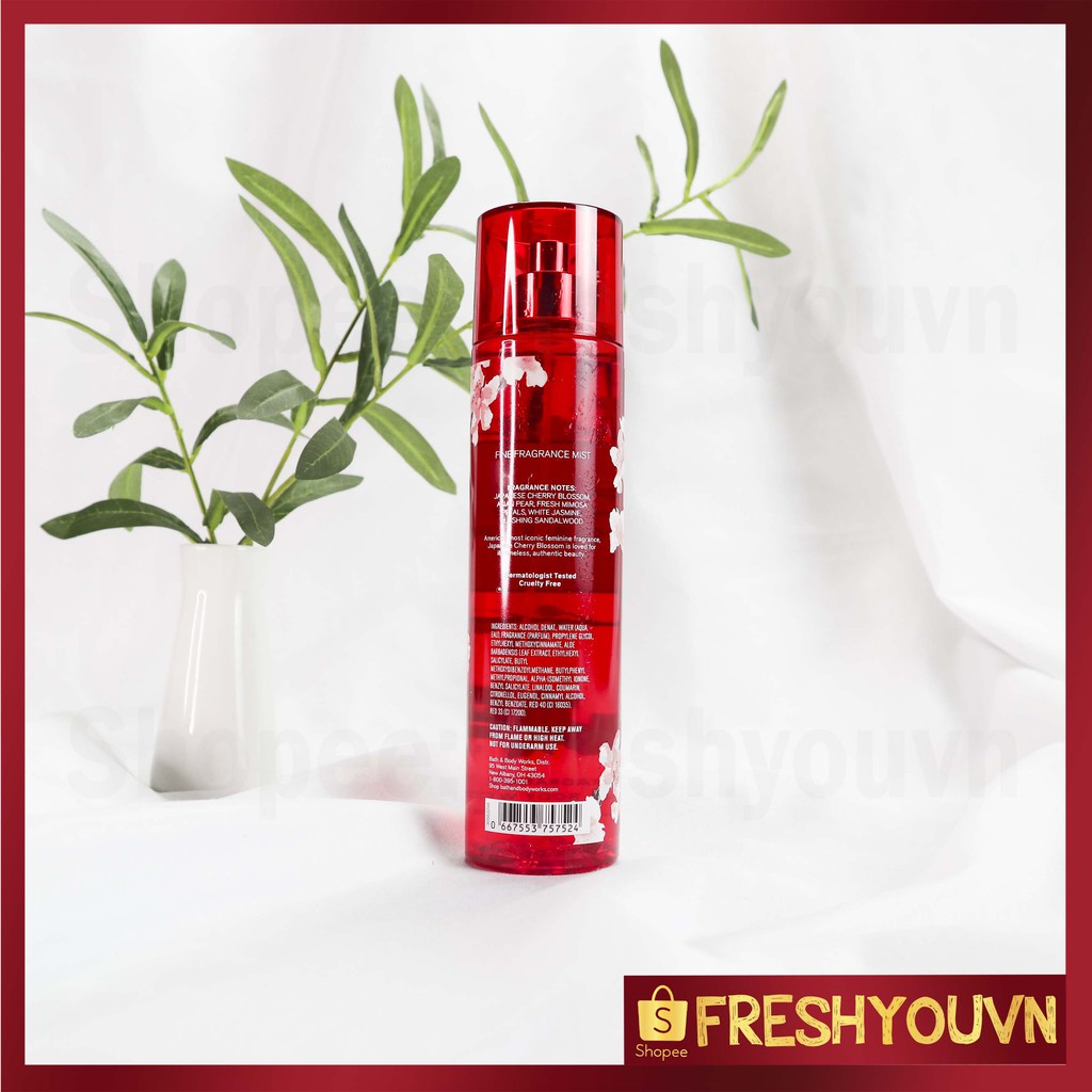 Japanese Cherry Blossom - Full Size Xịt Thơm Toàn Thân Bath & Body Works (Body Mist, Lotion, Sữa tắm) - Hoa | BigBuy360 - bigbuy360.vn