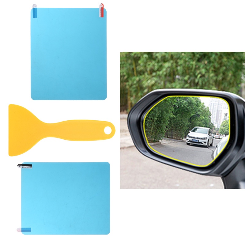 Bộ 2 Miếng Dán Bảo Vệ Kính Chiếu Hậu Trong Suốt Chống Sương Mù / Nước Mưa Tiện Dụng Cho Xe Hơi