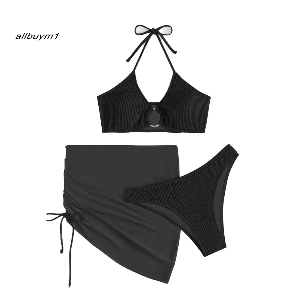 Bộ Bikini Cột Dây Cổ Yếm Dáng Ôm Thời Trang Mùa Hè Quyến Rũ Cho Nữ