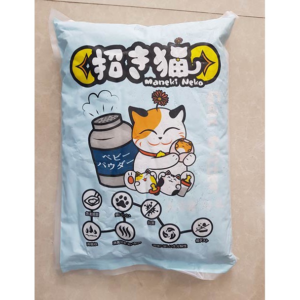 [Mã PET50 giảm 10% - tối đa 50K đơn 250K] Cát vệ sinh cho mèo Maneki Neko hương phấn baby- khử mùi tốt, thấm hút nhanh
