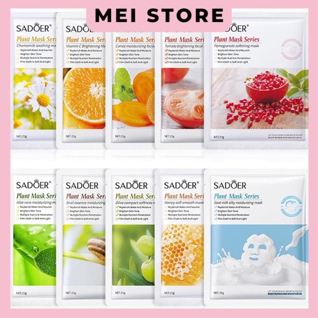 Lẻ 1 Gói Mix Mặt Nạ Dưỡng Ẩm Từ Trái Cây SADOER Plant Fruit Facial Mask