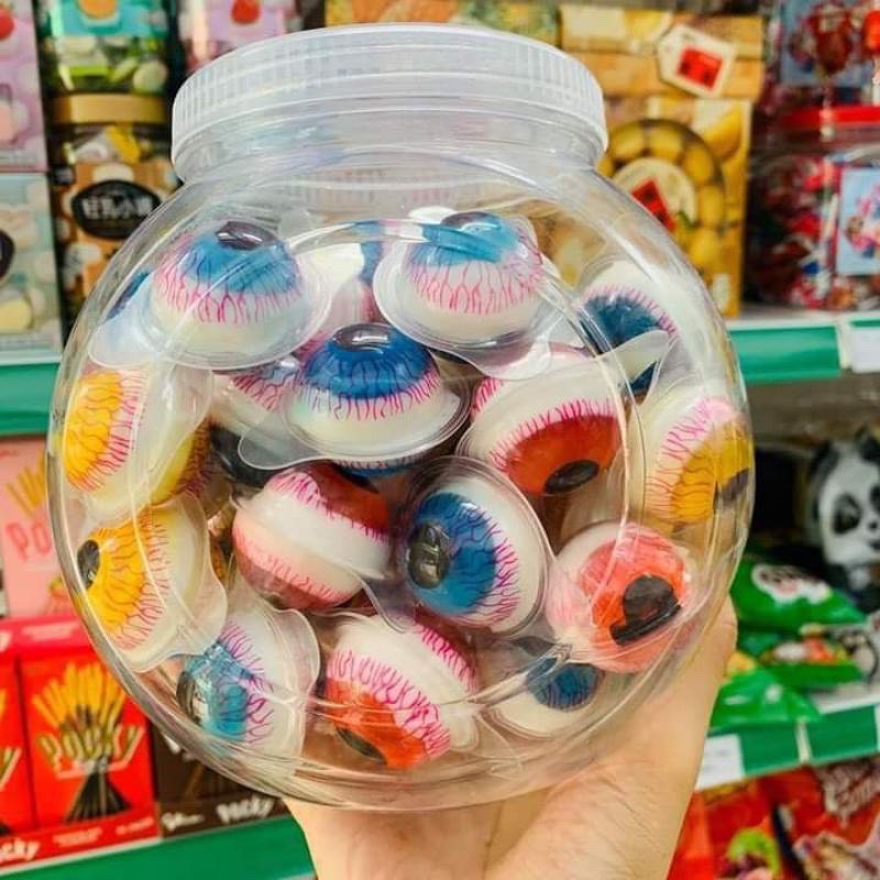 Kẹo dẻo có nhân hình con mắt/ vịt vàng/ xoài/ dưa hấu