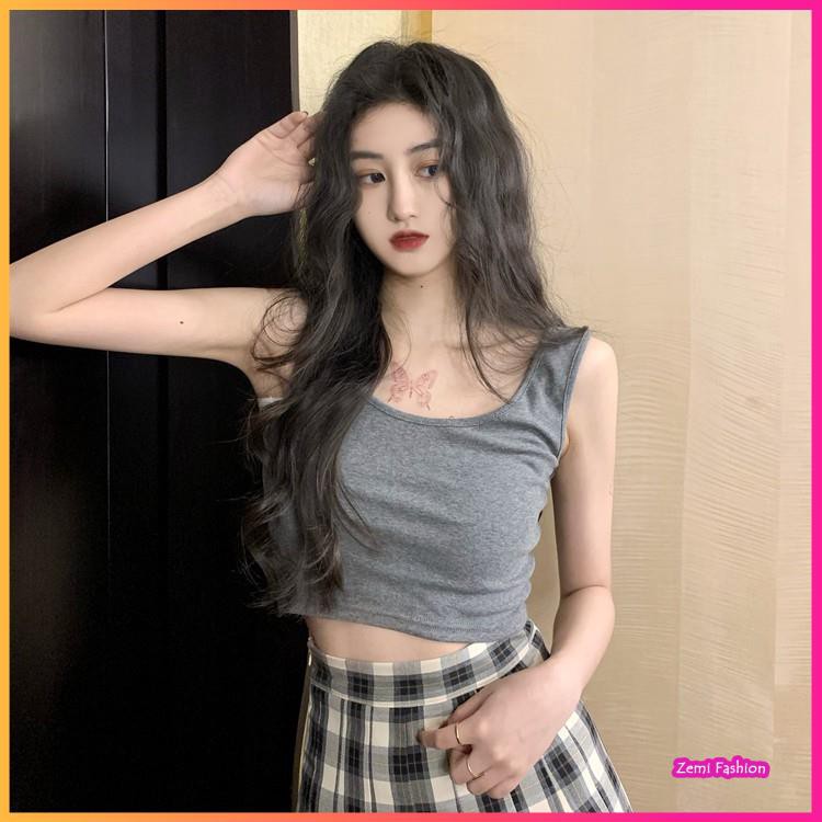 Áo Croptop 2 Dây  Áo Croptop 3 lỗ Co Giãn Chất Cotton Mềm  Áo Ba Lỗ Nữ Croptop Ôm Body Trơn Ulzzang