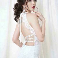 Đầm body ren đan dây hở sau lưng