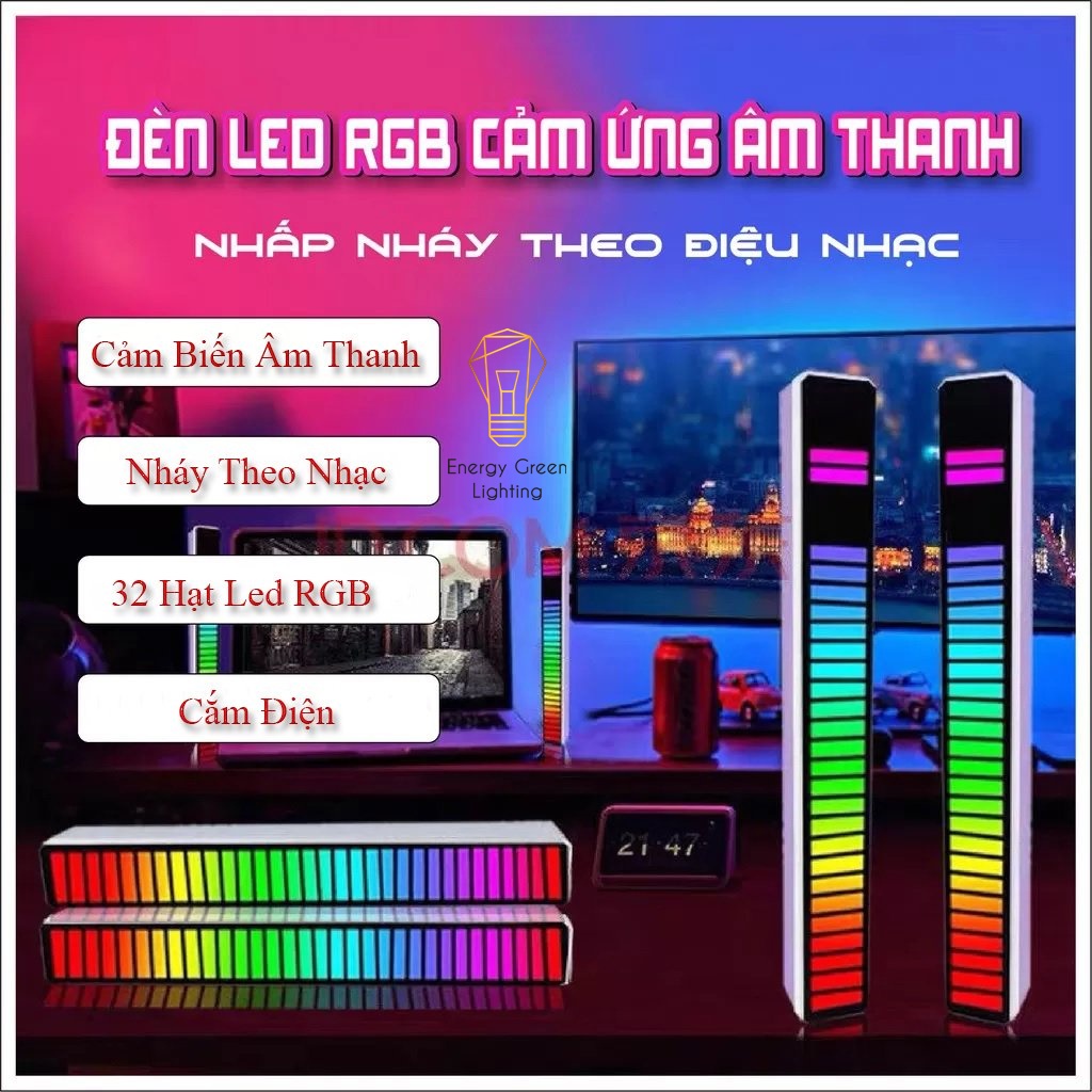 Thanh Đèn LED RGB Energy Green Lighting SF06 Nháy Theo Nhạc - Đèn TikTok Trang Trí - Decor 16 Triệu Màu Cảm Ứng Âm Thanh