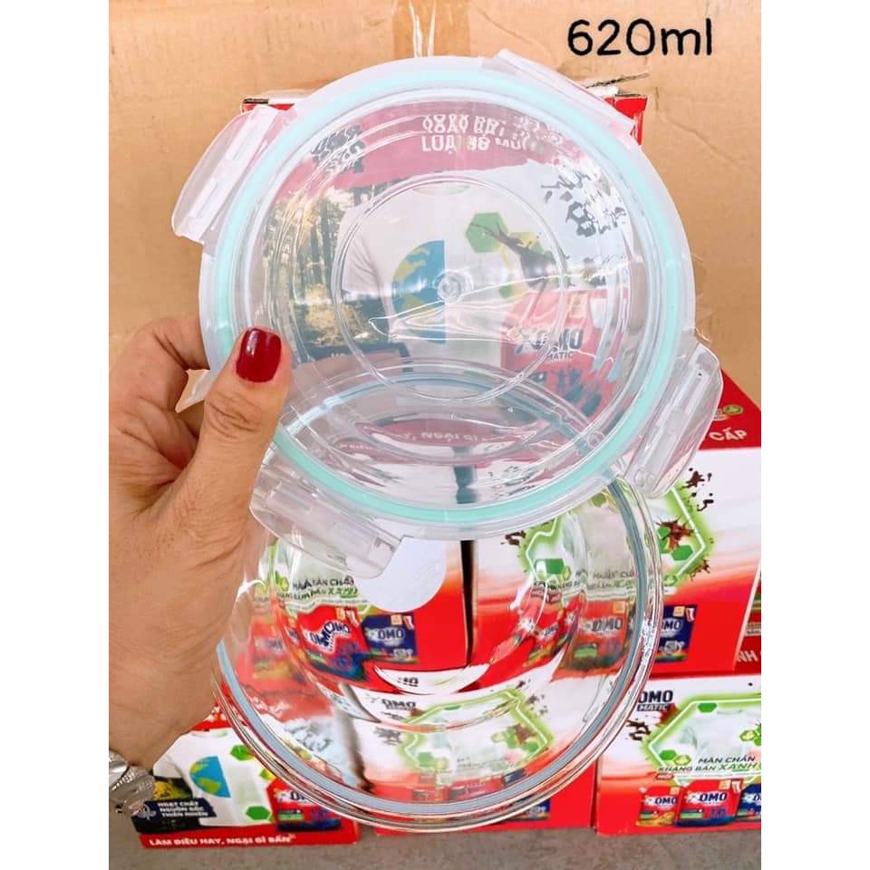 HỘP ĐỰNG THỰC PHẨM THỦY TINH TRÒN 620ML TIỆN LỢI