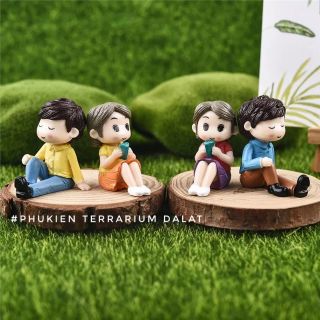 [Hình thật] CẶP ĐÔI ĐỌC SÁCH - Phụ kiện Terrarium