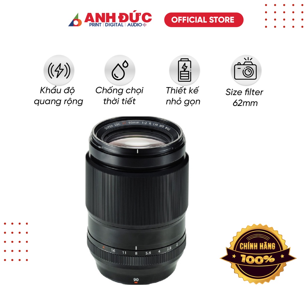 Ống kính Fujinon XF 90mm F2, Bảo hành 18 tháng toàn quốc