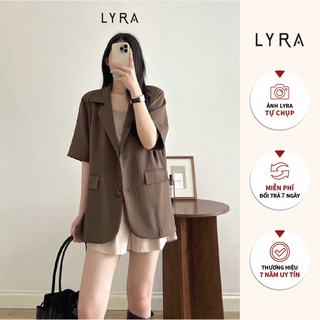 Áo blazer ngắn tay có độn vai LYRA, chất tuyết hàn không nhăn xinh xắn-VSYAK0065
