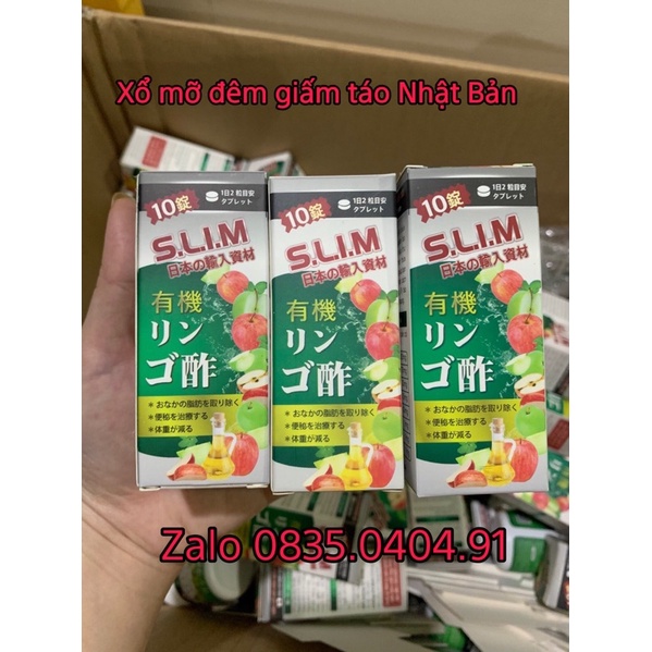 [Combo 3 hộp ] Xổ mỡ đêm giấm táo Nhật SLIM FIT - Xổ mỡ giấm táo đêm Nhật Bản chính hãng miễn ship