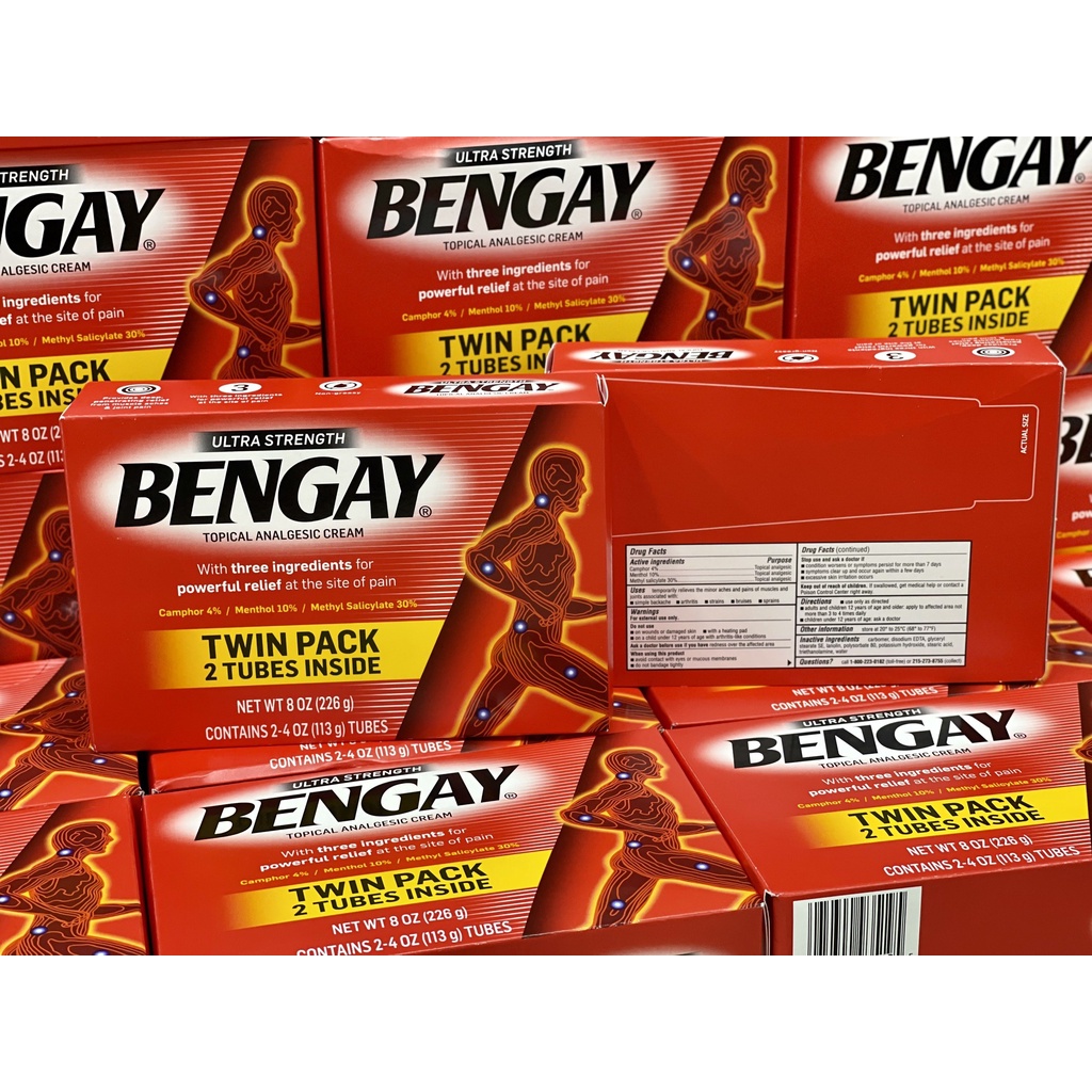 KEM GIẢM ĐAU CƠ KHỚP - HỘP 2 TUÝT DẦU NÓNG DẠNG KEM BENGAY ULTRA STRENGTH TWIN PACK 226g
