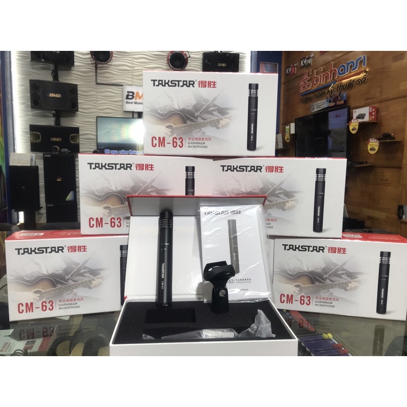 MICRO THU ÂM NHẠC CỤ TAKSTAR CM-63. Mic condenser CM63 nguồn 48v, hát karaoke