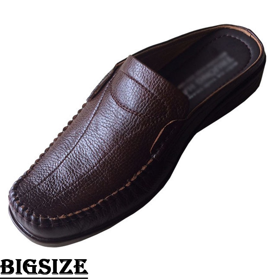 Dép bít mũi nam BIGSIZE da bò cao cấp Trường Hải TH_BM329