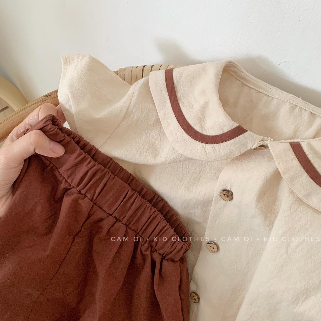 Set áo thủy thủ + quần nâu