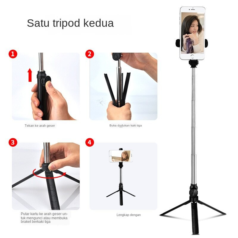 Selfie Stick Mới XT10 Tripod Gậy Chụp Hình Tự Sướng Điện Thoại Theo Chiều Dọc Và Ngang Bắn Rung Âm Thanh Gậy Chụp Hình