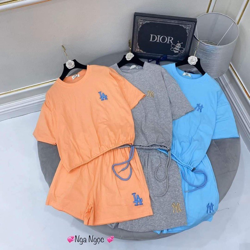 Bộ mặc nhà cotton bộ hoạt hình  bộ moschino dáng áo rộng quần cộc hot