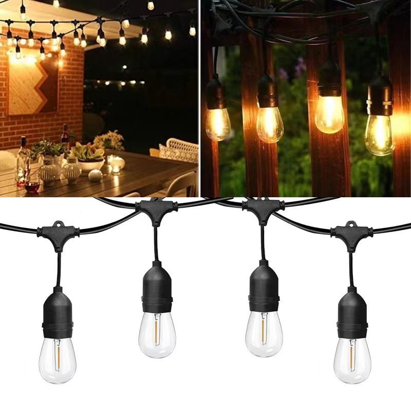 Dây đui 10mét 20 đui đèn trang trí ngoài trời dùng cho quán cà phê , trà sữa , trà chanh ...