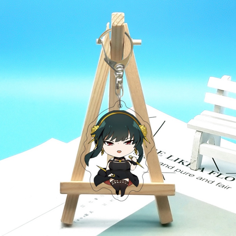 flowersqueen Móc Khóa Nhựa Acrylic Hình Nhân Vật Anime Yor Loid Anya