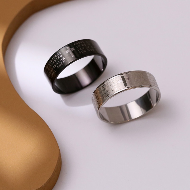 Nhẫn đeo tay bằng thép titan kiểu dáng đơn giản thời trang