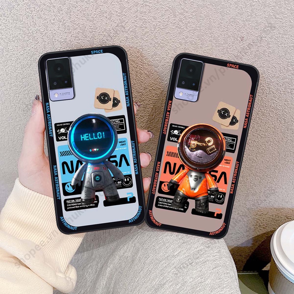 Ốp lưng Vivo V21 5G hình người máy, robot nasa đáng yêu dễ thương