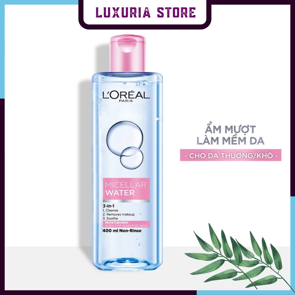 Nước tẩy trang Loreal, nước tẩy trang L'Oreal Paris 3-in-1 Micellar Water 400ml | BigBuy360 - bigbuy360.vn
