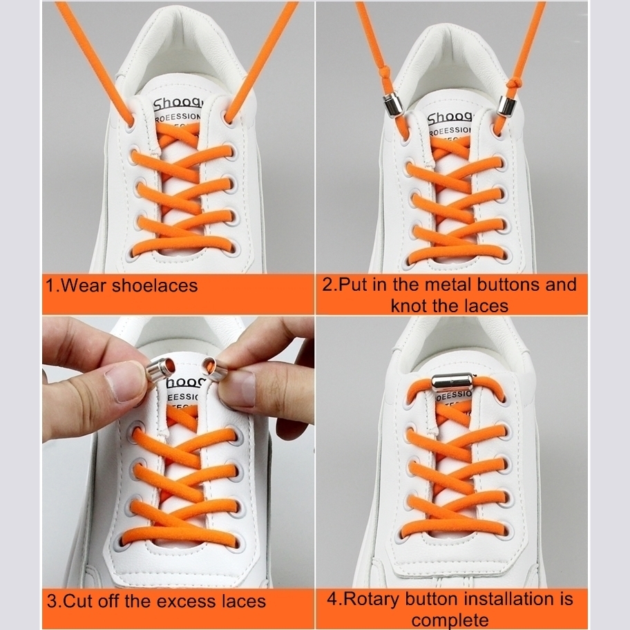 1 Cặp Dây Giày Tròn Không Cần Buộc