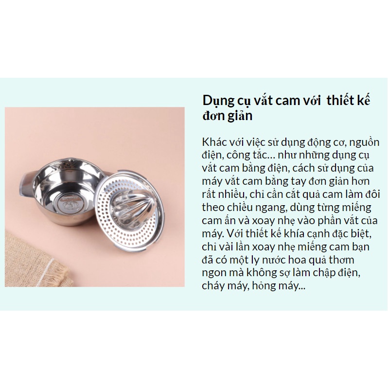 Bộ vắt cam INOX tiện dụng - Sạch sẽ dễ sử dụng.