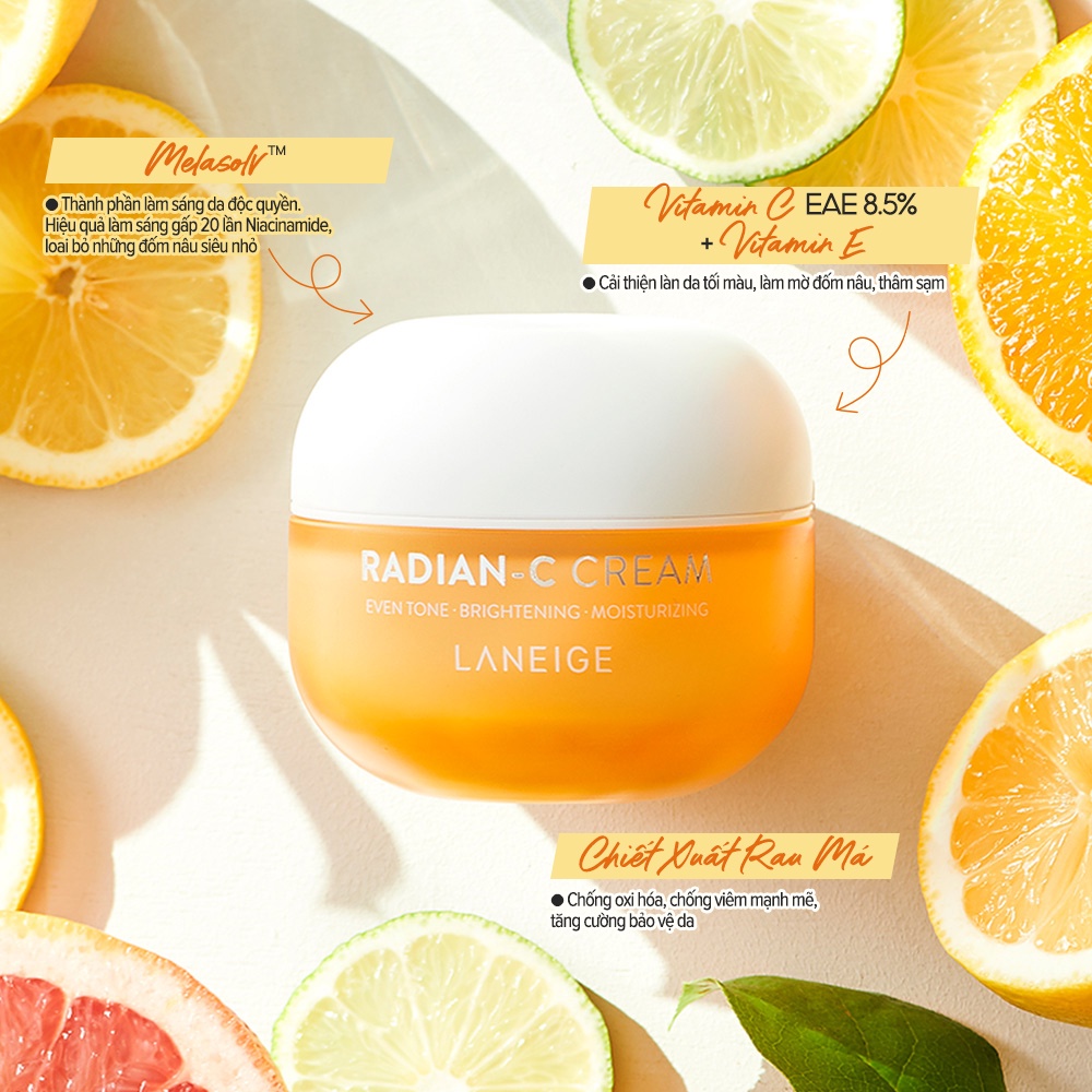 Kem Dưỡng Trắng Làm Mờ Đốm Nâu Laneige Radian-C Cream 50ml