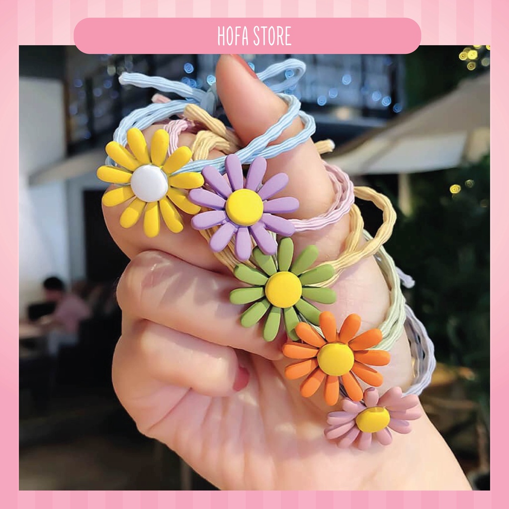 Dây buộc tóc hoa cúc cao su kiểu Hàn Quốc dễ thương dành cho nữ siêu cute