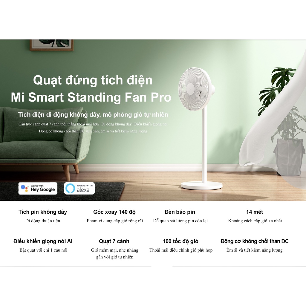 Quạt Xiaomi DC inverter Gen 2 BPLDS02DM  - Quạt đứng tích điện Smartmi Gen 3 Pro - MiHouse