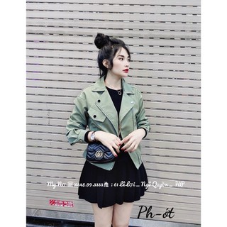 áo da cổ bẻ sz ml hàng chuẩn tag mác