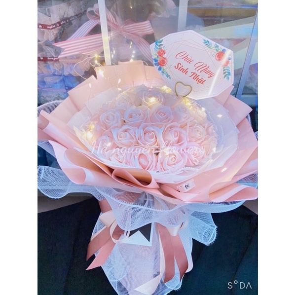 Quà sinh nhật- bó hoa hồng sáp 35 bông siêu xinh