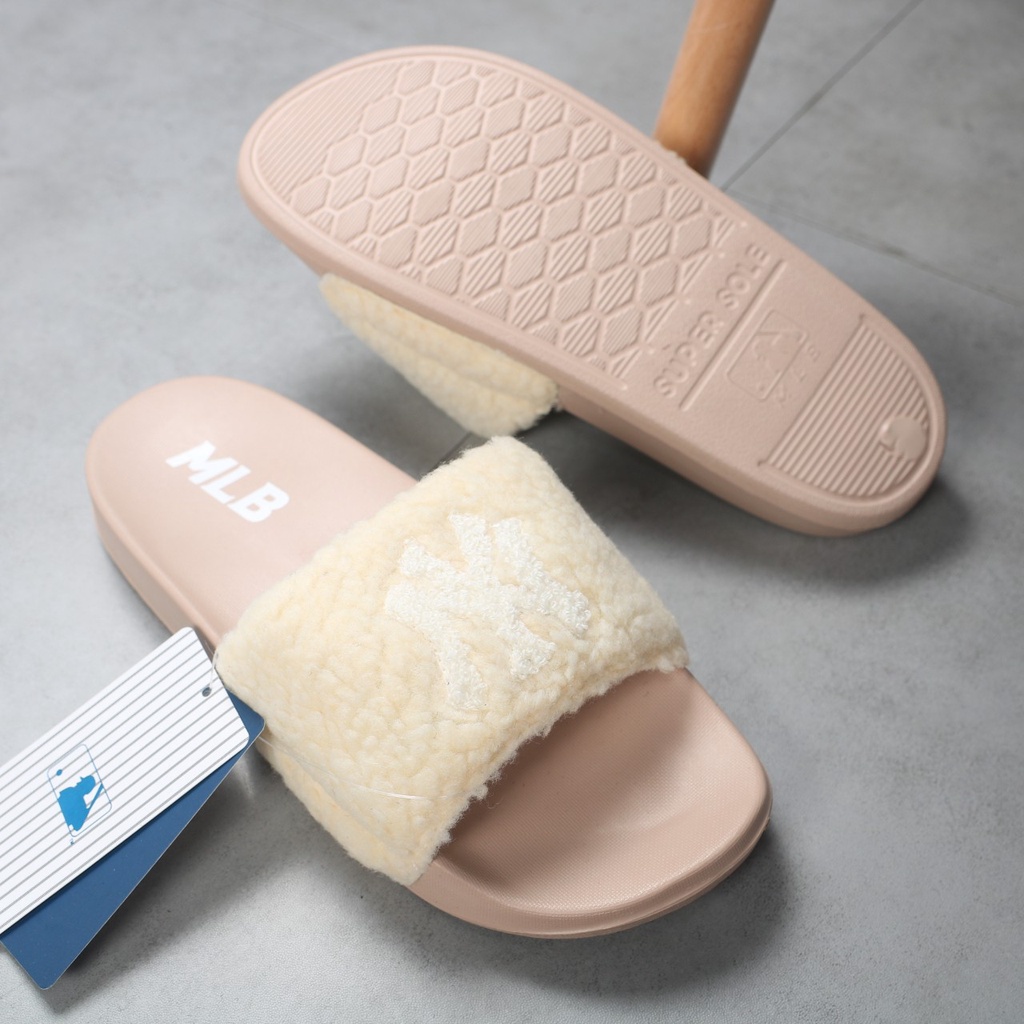 Dép M.L.B quai ngang cao cấp lông cừu hot trend 2022 Full box, tem tag , tem size