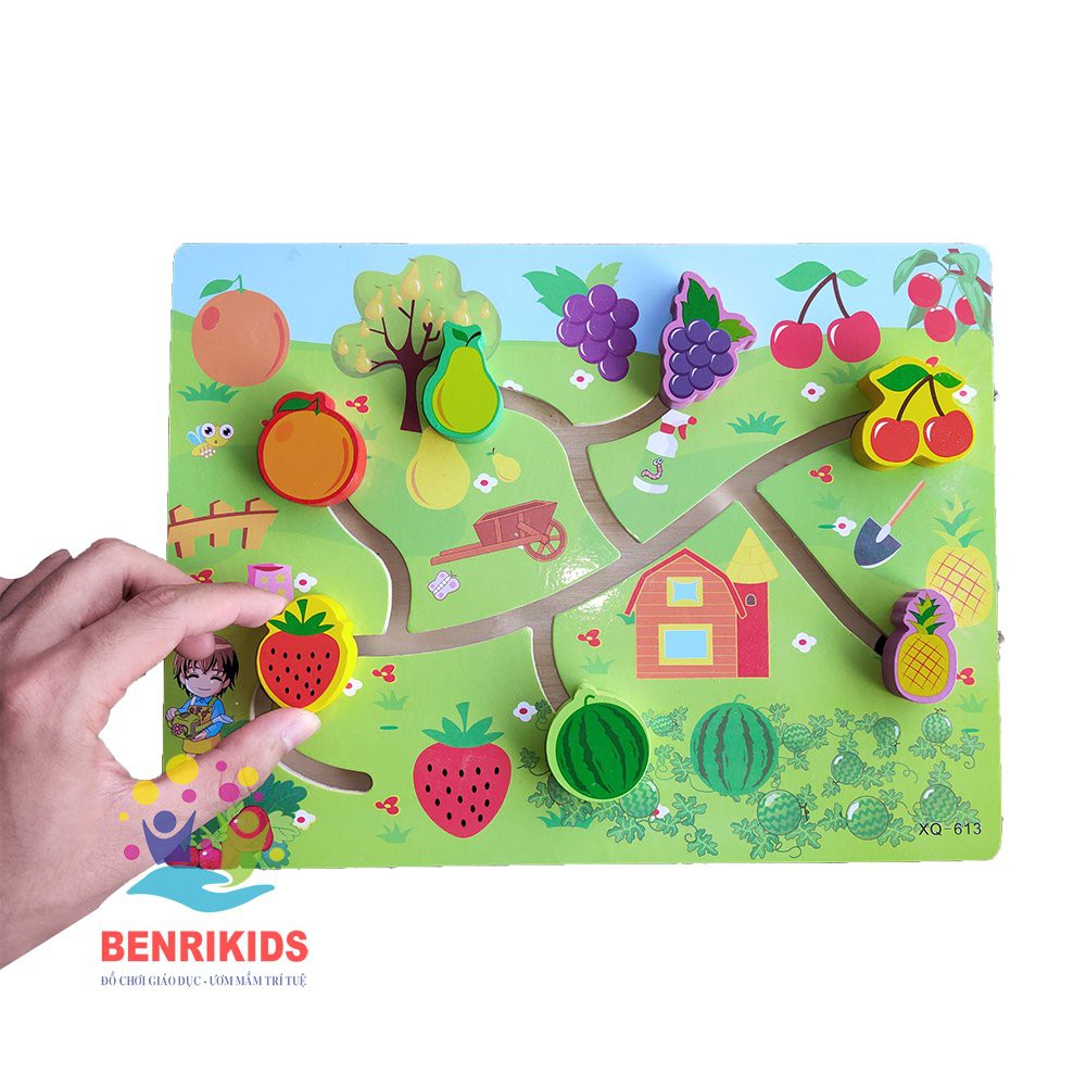 Đồ Chơi Bảng Mê Cung Tìm Đường Bằng Gỗ Benrikids