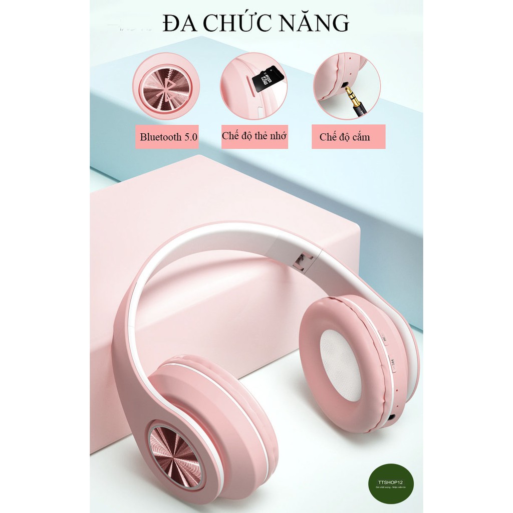 Tai nghe Bluetooth Inpods Boom Chính hãng Lanpice Nghe nhạc cực lâu tích hợp thẻ nhớ đèn sang trọng