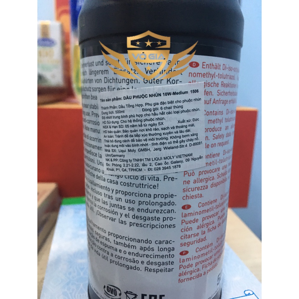 Dầu Phuộc Nhún LIQUI MOLY Motorbike Fork Oil 10W MEDIUM - 1506 Chai 500ML