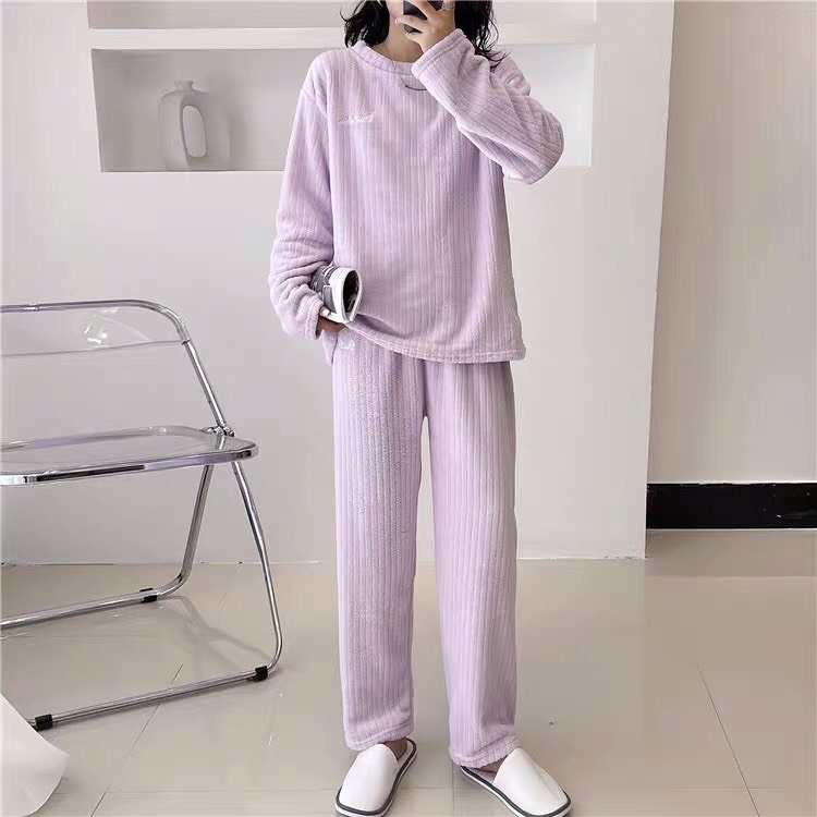 [SIÊU ẤM] Bộ đồ ngủ mặc nhà lông cừu siêu ấm mùa đông BNL312
