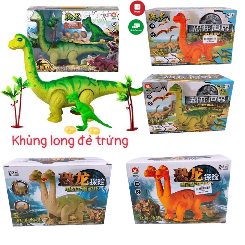 [Pin nhạc -Đẹp - Lớn] [Nhiều mẫu] Hộp đồ chơi khủng long đẻ trứng 1 đầu, 2 đầu vui nhộn