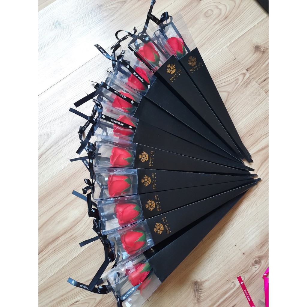 10 Vỏ hộp mica gói 1 bông hoa